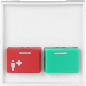 Zentralscheibe Ruf-/Abstelltaster 2-fach rot / grün alpinweiß - balance SI