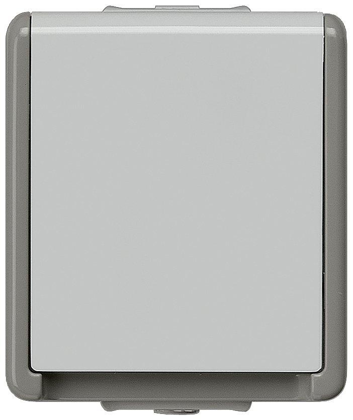 DELTA fläche IP44 AP dunkelgrau/hellgrau SCHUKO-Steckdose 10/16A 250V
