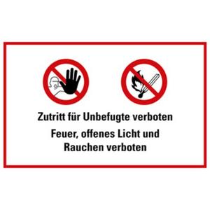 Hinweisschild Zutritt für Unbefugte verboten! Feuer ... KST 300x400mm