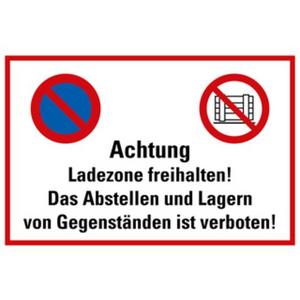 Hinweisschild Ladezone freihalten ... KST 300x400mm