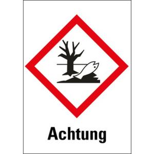 Gefahrensymbol Umwelt GHS09 Achtung Folie 52x37mm 500/Rol