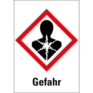 Gefahrensymbol Gesundheitsgefahr GHS08 Gefahr Folie 74x52mm 500/Rol
