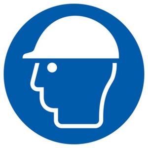 Gebotsschild Schutzhelm benutzen ASR/ISO Folie selbstklebend Ø 100mm