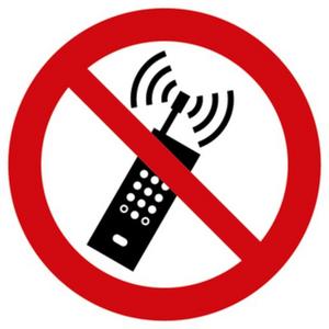 Verbotsschild Mobiltelefone verboten ASR/ISO KST Ø 200mm