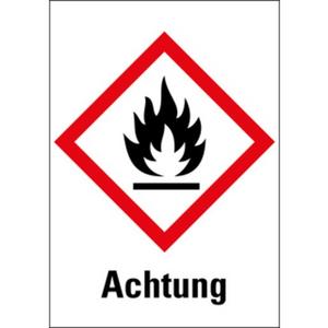 Gefahrensymbol Flamme GHS02 Achtung Papier 52x37mm 1000/Rol