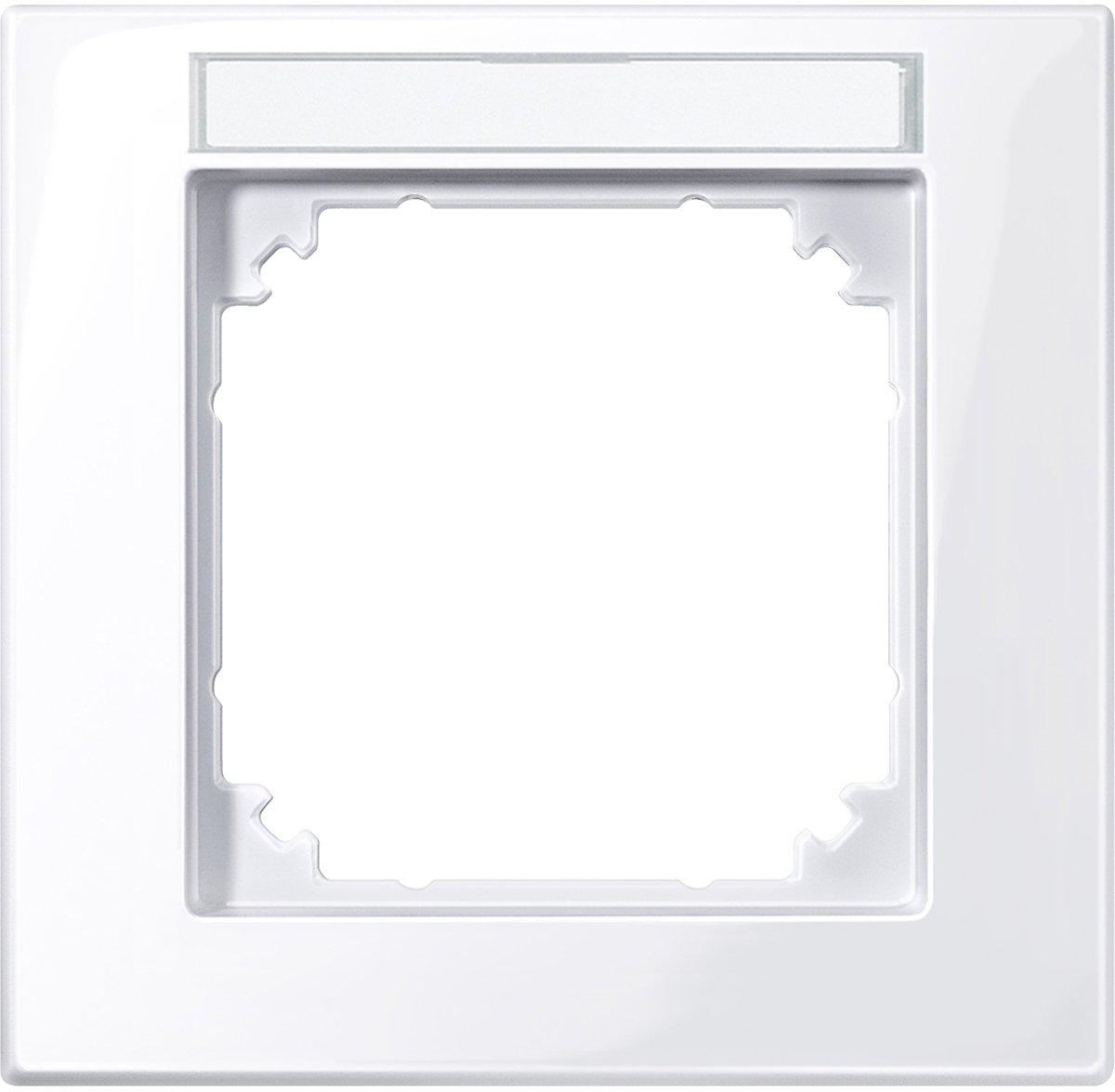 Abdeckrahmen Thermoplast brillant 1-fach beschriftbar aktivweiß glänzend