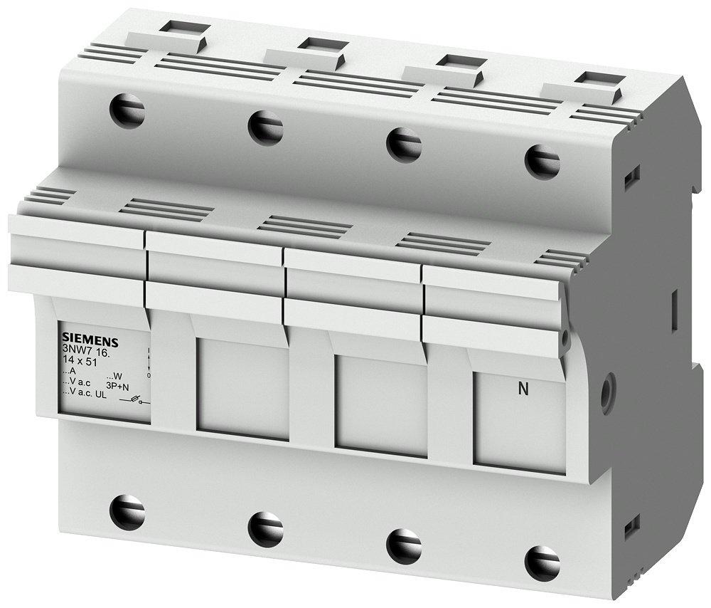 Zylinder Einbau Sicherungssockel 50A 3P+N Größe 14 x 51 mm