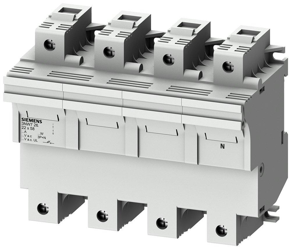 Zylinder Einbau Sicherungssockel 100A 3P+N Größe 22 x 58 mm