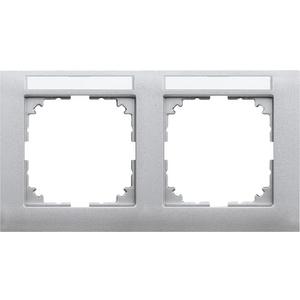M-PureAbdeckrahmen 2-fach aluminium Beschriftungsträger waagrechte Montage