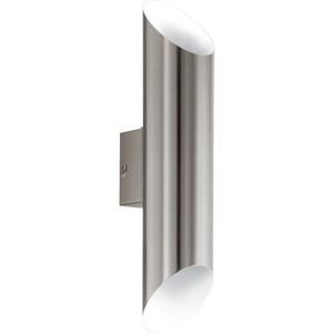 Wandleuchte LED Edelstahl/weiß-matt 2 x 3,7 W warmweiß AGOLADA IP44