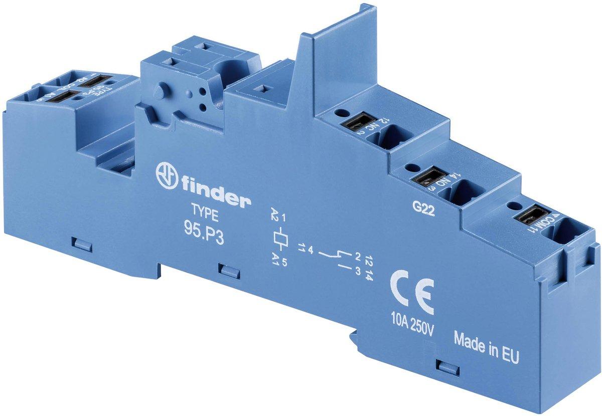 Fassung mit Push-In-Anschlüssen für Relais 40.31 blau