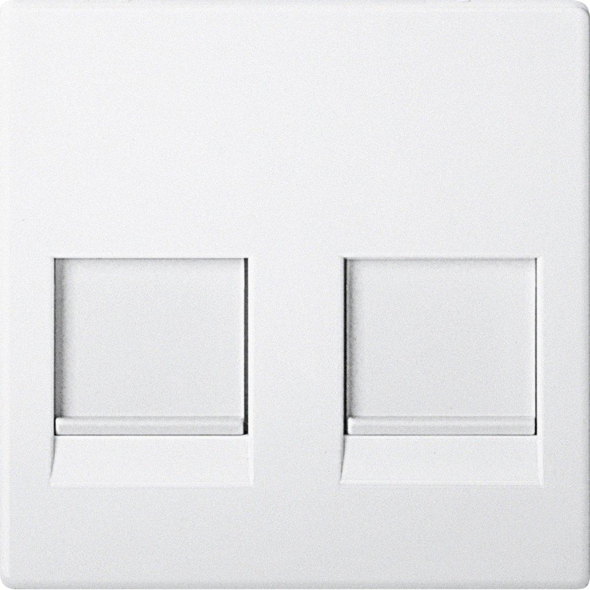 Zentralplatte für Modular Jack 2-fach polarweiß