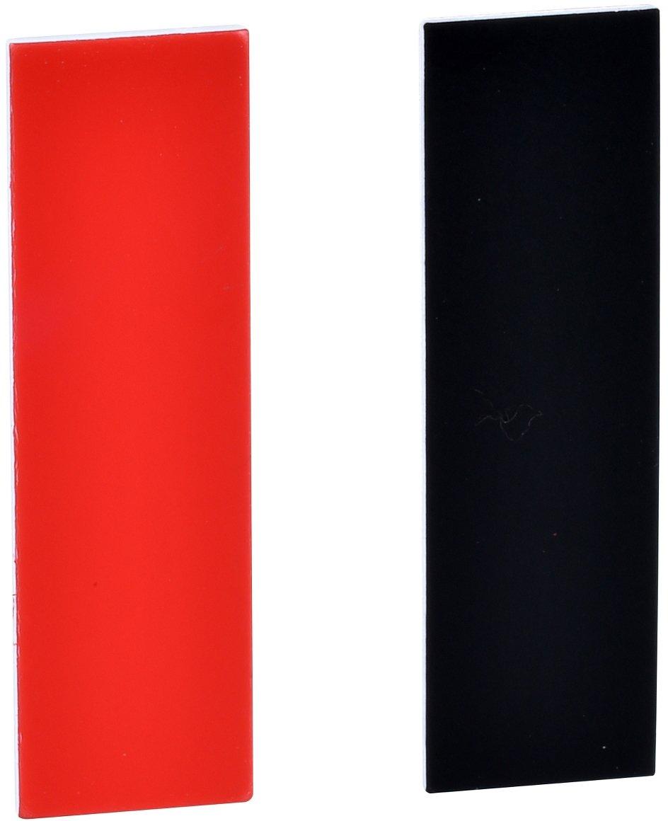 Leerschild 8x27mm f. Schildträger 30x40mm schwarz+rot neutral