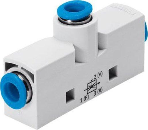 Vakuumsaugdüse T-Form / Steckanschl. Baubr. 10 mm / Lavaldüse 0,45 mm