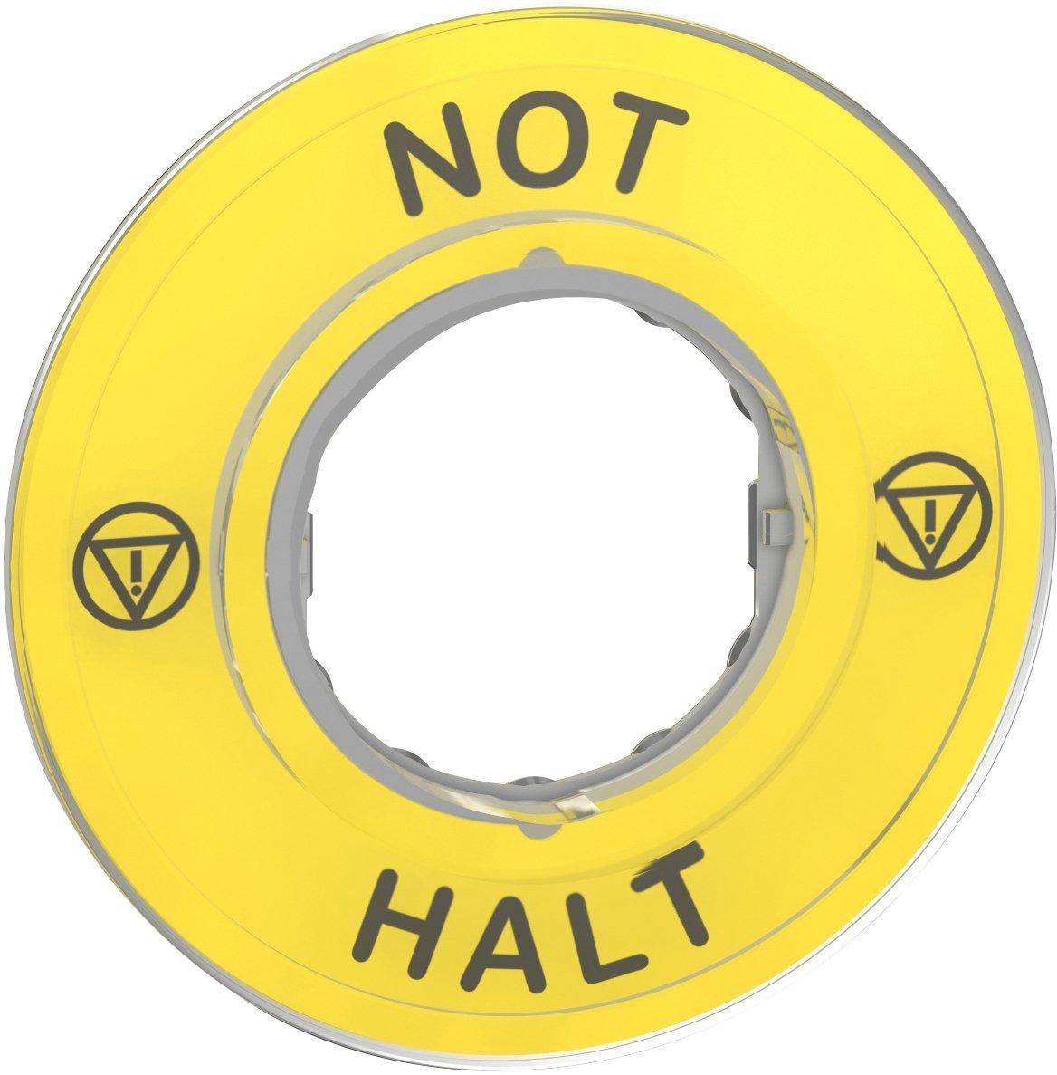 Unterlegschild Ø 60 für Not-Halt-Taster NOT-HALT/Logo ISO13850
