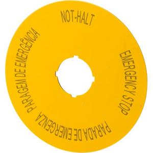 Schild NOT-HALT Durchmesser 90 mm gelb