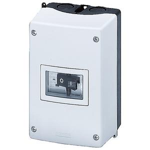Isolierstoff-Aufbaugeh. IP55 N-und PE-Klemme 72mm metr. Kabeldurchführ
