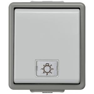 DELTA fläche IP44 AP dunkelgrau/hellgrau Wechselschalter 10A 250V 66x7