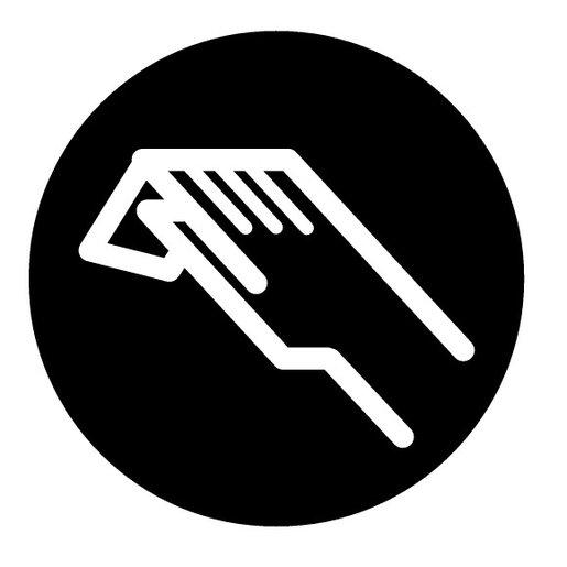 Tastenplatte flach Symbol Handbetätigung für Leuchtdrucktaste DM 22mm