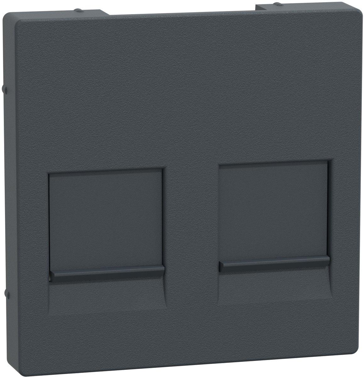 Zentralplatte für Modular Jack 2-fach mit Staubschutzschieber