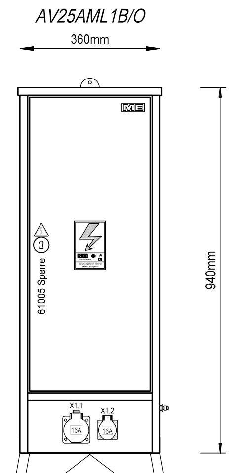 Baustellen Steckdosenverteiler für Oberösterreich (BxHxT) 940x 360 x 235&nbsp;mm