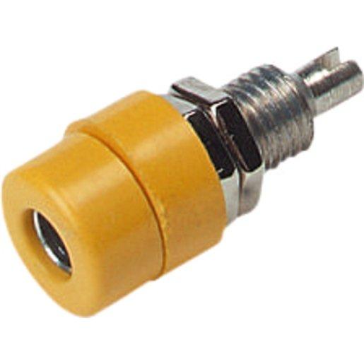 Bananen - Prüfbuchse / Polklemme ø 4 mm 30V AC / 60V DC 32A - GELB