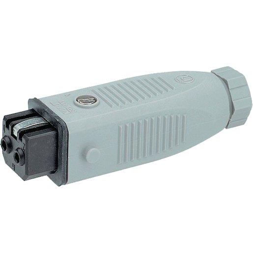 Kabeldose / Kupplungsdose 2-polig + PE 250 V AC/DC - GRAU
