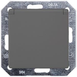 SCHUKO-Steckdose 10/16 A 250 V DELTA i-system carbon-metallic