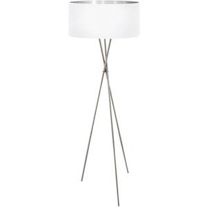 Stehleuchte FONDACHELLI 1x60W E27 nickel-matt /weiß Fußtrittschalter