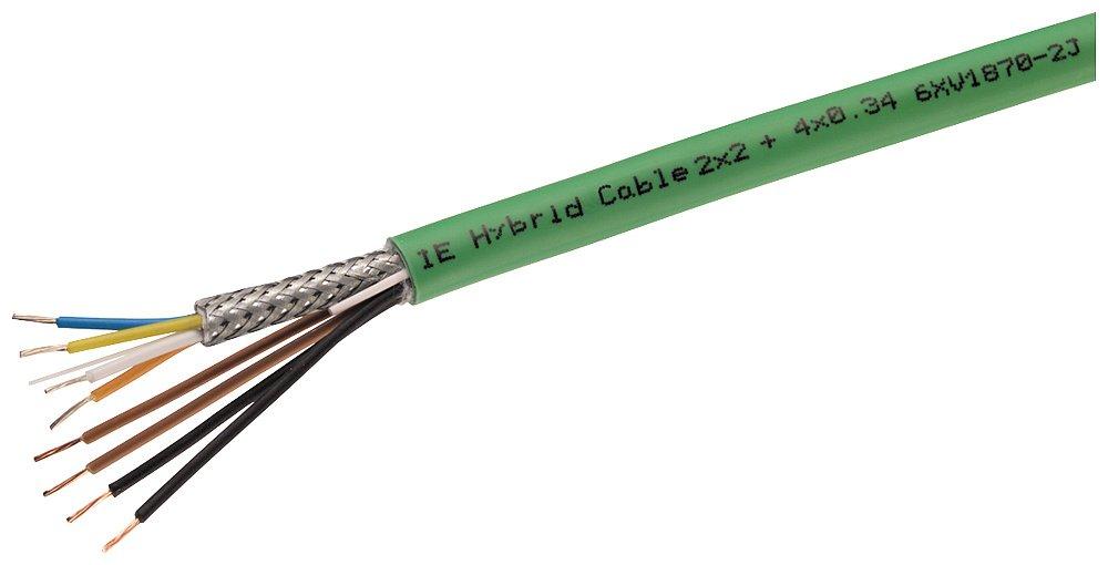 Ind. Ethernet Hybrid Cable 2x2+4x0,34, flexible Leitung, 4xCU CAT5