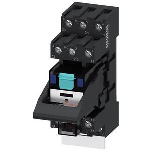 Steckrelais Komplettgerät DC24V 3 Wechsler LED-Modul rot Stecksockel