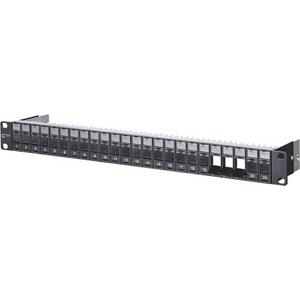Keystone 19 Zoll Modulträger 1HE 24 Port schwarz unbestückt geschirmt