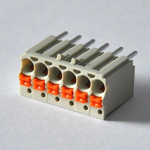 Federleiste 6-polig Rastermaß 3,5 mm lichtgrau