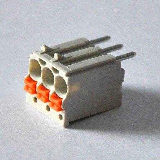 Federleiste 3-polig Rastermaß 3,5 mm lichtgrau