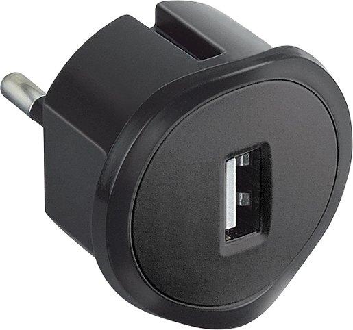 USB Adapter 1,5A-5V für eine Schukosteckdose schwarz