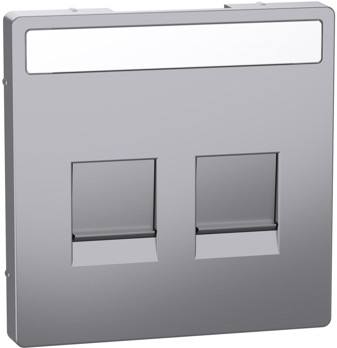 Zentralplatte für Modular 2-fach Edelstahl