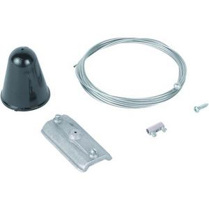 Seilabhängung 2000mm weiß zu 3-Phasen Stromschiene rund und eckig