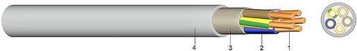 PVC Mantelleitung YM-J 5X4 RE hellgrau Eca 200m Trommel