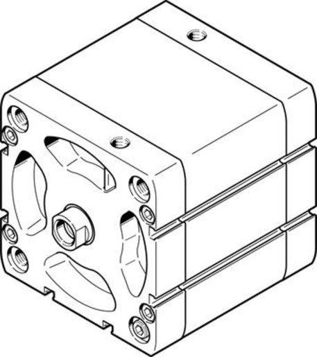 ADN Kompaktzylinder Kolben-dm 100 mm - Hub 20 mm mit PPS - Dämpfung