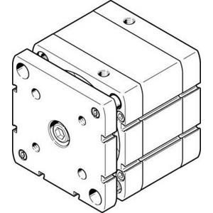 ADNGF Kompaktzylinder Kolben-dm 100 mm - Hub 80 mm mit P - Dämpfung