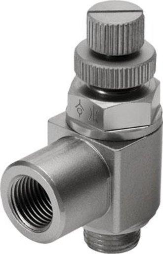 Drossel-Rückschlagventil G1/4 einstellbar über Rändelschraube