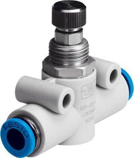 Drossel-Rückschlagventil QS-4 einstellbar über Rändelschraube