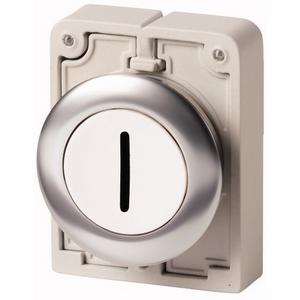 Drucktaste Flat Front flach rastend weiß beschriftet