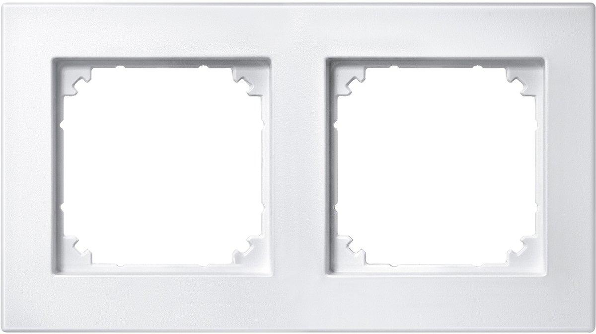 Abdeckrahmen 2-fach bündiger Einbau polarweiß matt