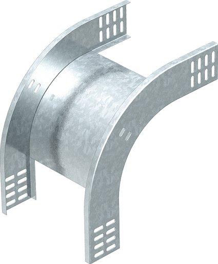 Bogen 90° vertikal fallend Stahl tauchfeuerverzinkt 60x100 mm