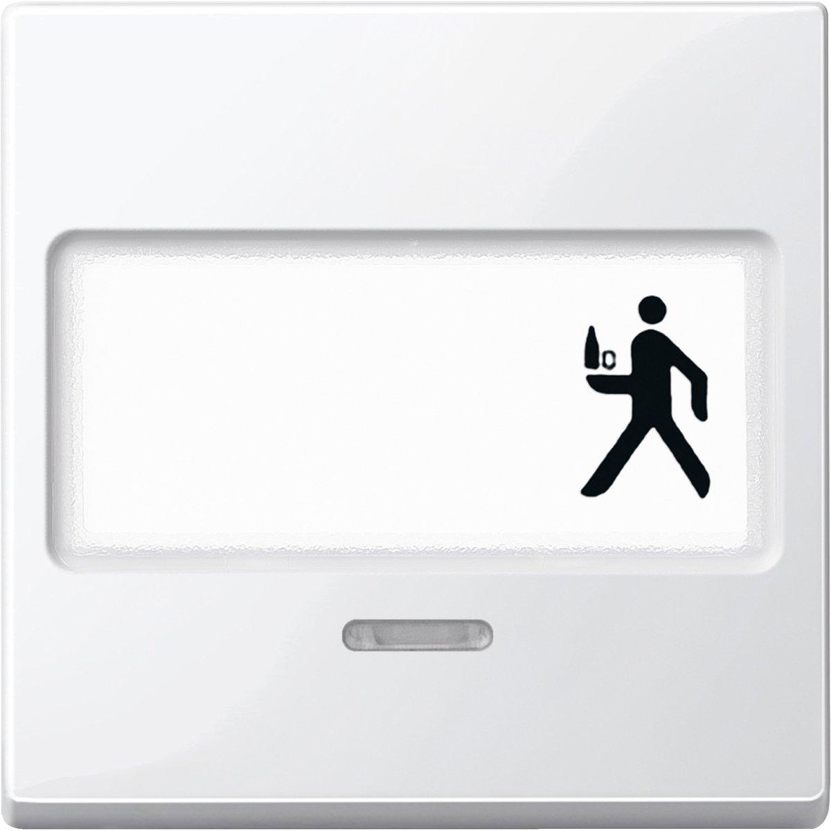 Wippe mit Schriftfeld und Kontrollfenster polarweiß glänzend