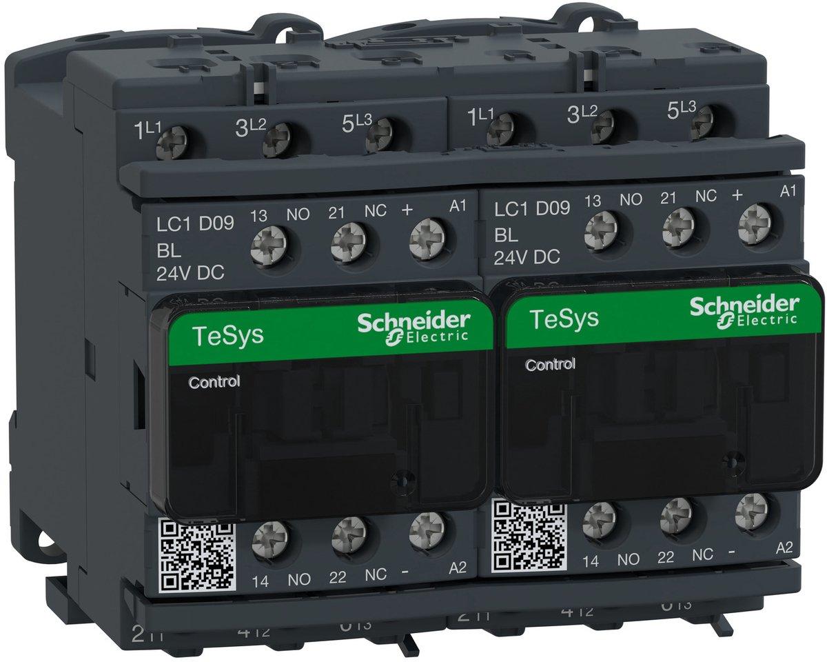 Wendeschützkombination 3-polig 1S + 1Ö 4 kW 400 V AC3 9 A Spule 24 V DC