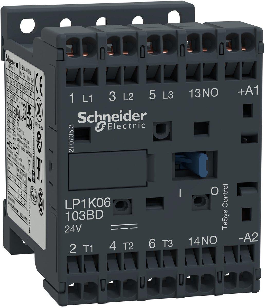 Leistungsschütz 3-polig + 1S 4 kW 400 V AC3 9 A 24 V DC
