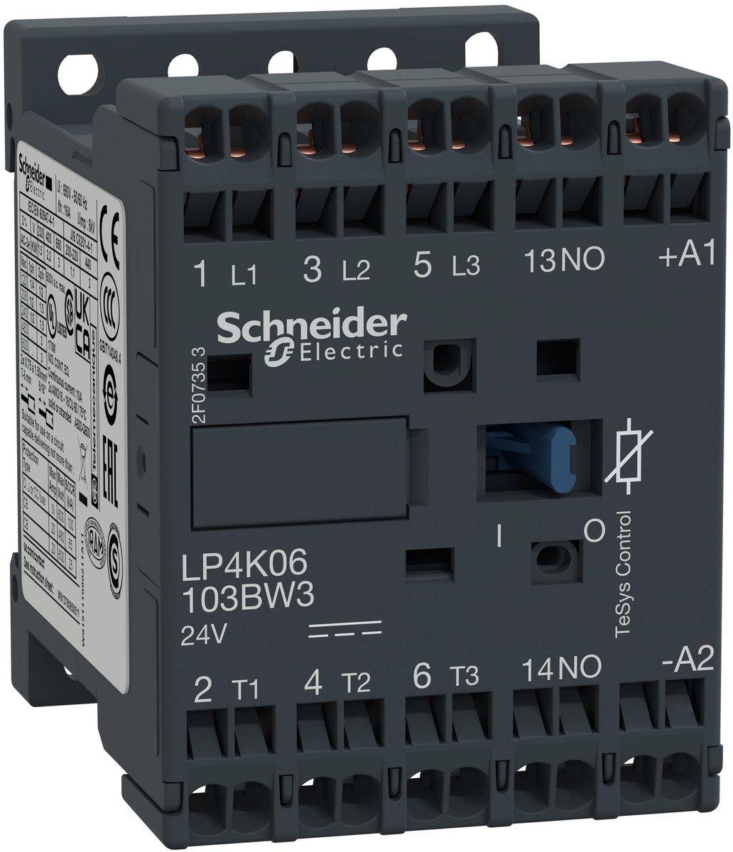Leistungsschütz 3-polig + 1S 4 kW 400 V AC3 9 A 24 V DC