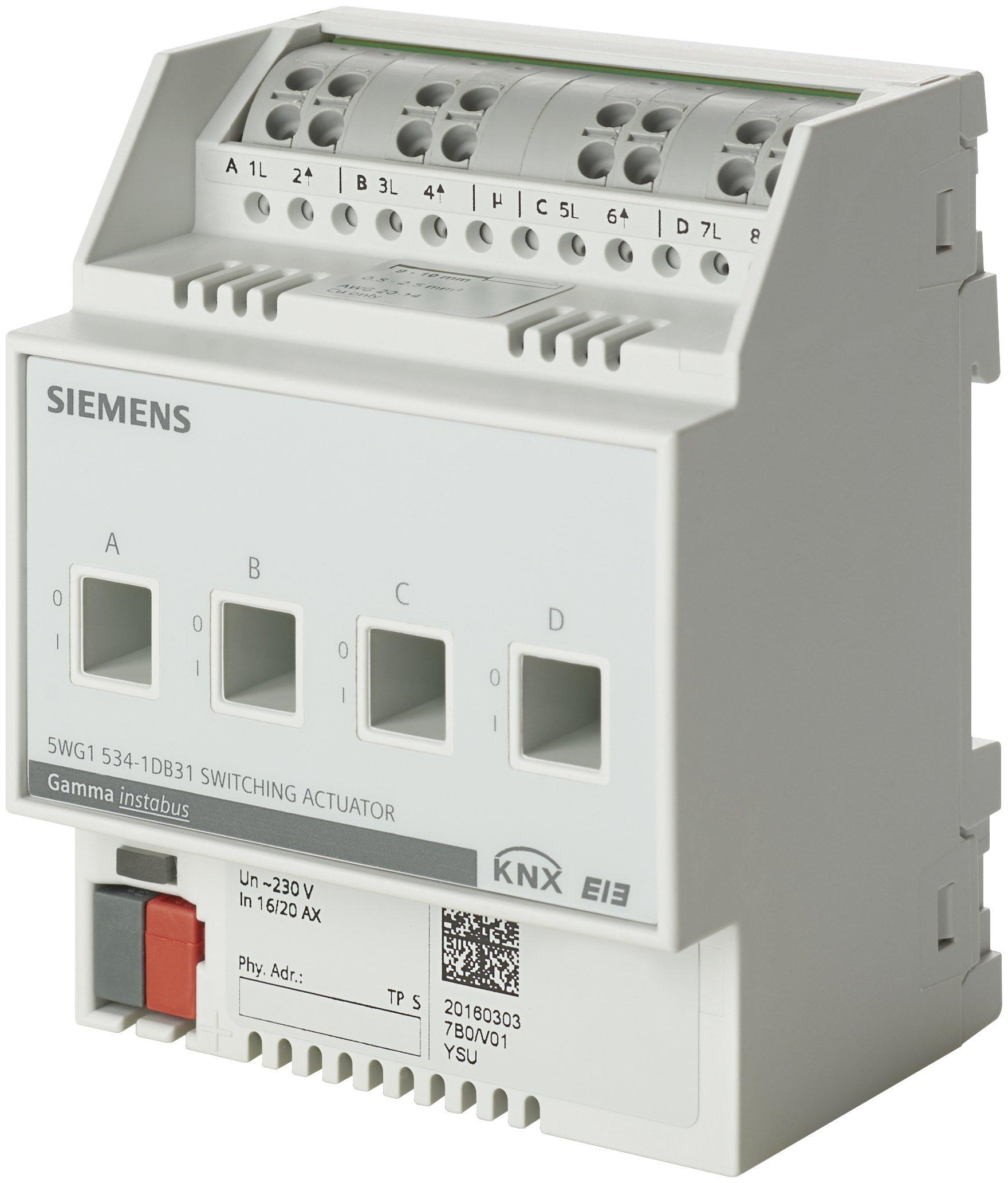KNX Schaltaktor 230V AC 10A (16A AC1) 4-fach C-Last REG